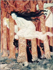 Sticker mural  Trois femmes et trois loups - Eugène Grasset