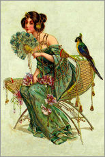Tableau en plexi-alu  La dame au perroquet