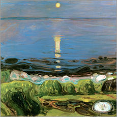 Tableau en plexi-alu  Nuit d'été sur la plage - Edvard Munch