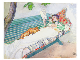 Tableau en PVC  Femme allongée sur un banc - Carl Larsson