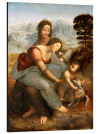 Tableau en aluminium  La Vierge à l'Enfant avec sainte Anne - Leonardo da Vinci