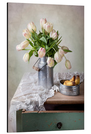 Tableau en aluminium  Nature morte aux tulipes - Nailia Schwarz