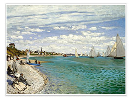 Poster  Régates à Sainte-Adresse - Claude Monet