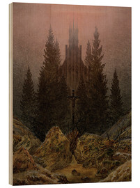 Tableau en bois  Crucifix en forêt - Caspar David Friedrich