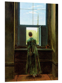 Tableau en PVC  Femme à la fenêtre - Caspar David Friedrich