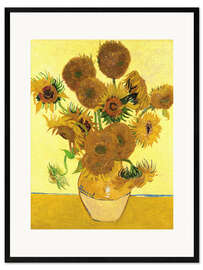 Impression artistique encadrée  Vase avec quinze tournesols - Vincent van Gogh