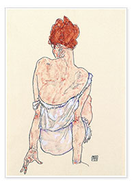 Poster  Femme assise de dos - Egon Schiele
