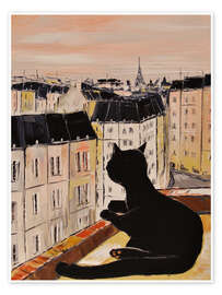 Poster Chat noir à Paris