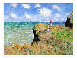 Poster  Promenade sur la falaise, Pourville - Claude Monet