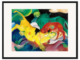 Impression artistique encadrée  Vaches - rouge, vert, jaune - Franz Marc