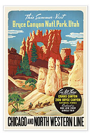 Poster Parc national de Bryce Canyon en Utah (anglais)