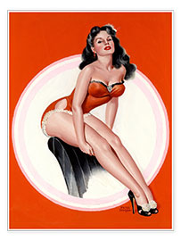 Poster  Brunette in Red Bathing Suit - Peter Driben