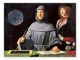 Poster  Le mathématicien Luca Pacioli avec un étudiant - Jacopo de Barbari