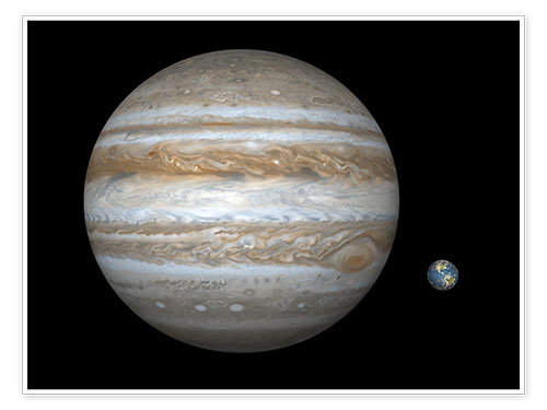 Poster Le géant de gaz Jupiter et la Terre
