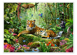 Poster  Tigre dans la jungle - Adrian Chesterman