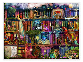 Poster  Une bibliothèque pleine de contes de fées - Aimee Stewart