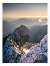 Poster  Vue sur les Alpes depuis la Zugspitze - Andreas Wonisch
