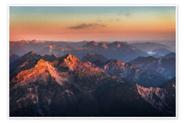 Poster  Vue sur les Alpes depuis le sommet de la Zugspitze - Andreas Wonisch