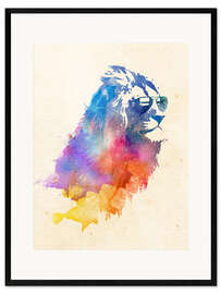 Impression artistique encadrée  Lion coloré - Robert Farkas