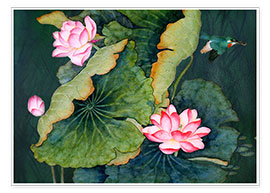 Poster  Fleurs de lotus