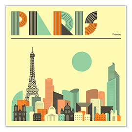 Poster  Skyline de Paris - Jazzberry Blue