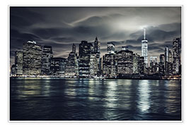 Poster Manhattan la nuit, New York