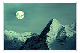 Poster  Pleine Lune sur l'Eiger - Gerhard Albicker