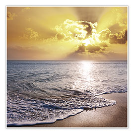 Poster Coucher de soleil sur la mer