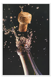 Poster  Bouteille de champagne et liège - Ktsdesign