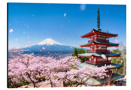 Tableau en aluminium  Pagode Chureito et Mont Fuji au printemps, Japon - Jan Christopher Becke