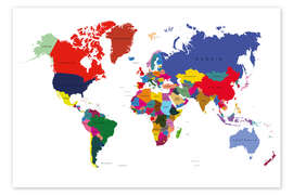 Poster  Carte du monde (anglais)