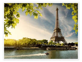 Poster  Tour Eiffel sur la rive de la Seine