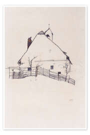 Poster  Maison avec une clôture - Egon Schiele