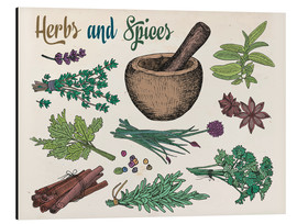 Tableau en aluminium  Herbs and spices