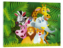 Tableau en verre acrylique  Les animaux de la jungle - Kidz Collection
