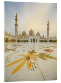 Tableau en verre acrylique  Cour de la Grande Mosquée Cheikh Zayed