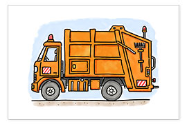 Poster  Le camion poubelle de Hugo - Hugos Illustrations