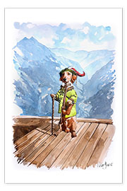 Poster  Teckel dans les Alpes - Peter Guest