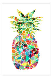 Poster  Ananas coloré - Miss Coopers Lounge
