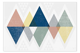 Poster  Triangles colorés II doux - Michael Mullan