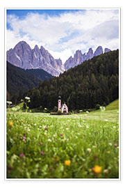 Poster L'église de St Johann dans les Dolomites