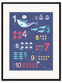 Impression artistique encadrée  Counting numbers with marine animals - Heyduda